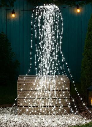 Гирлянда конский хвост от сети, 2м, 200led,холодный белый