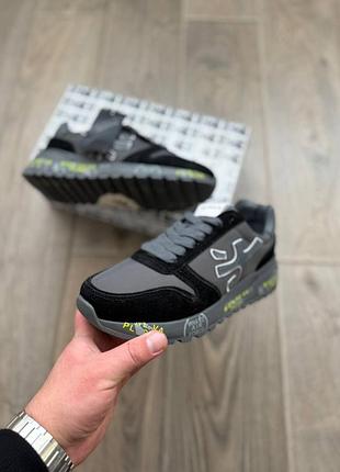 Мужские кроссовки premiata mick black &amp; dark grey / smb