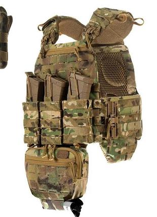 Плитоноска м7 pro бокові кармани s/m + 5 підсумків мультикам