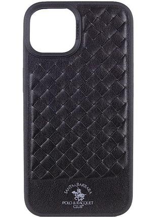 Кожаный чехол polo santa barbara для apple iphone 14 plus (6.7") black