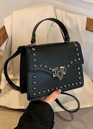 Сумка женская 16*20,5*7см черный арт.87106-3 искусственная кожа тм китай