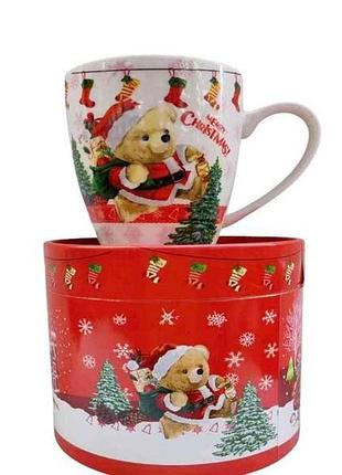 Чашка 380мл 3154 merry christmas с ложкой тм китай