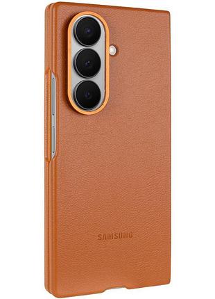Кожаный чехол leather case (aaa) для samsung galaxy z fold7 tan