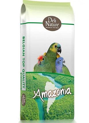 Корм deli nature parrots amazonia для великих папуг з папайєю, ананасом та родзинками, 15 кг dn для великих папуг, з папаєю,