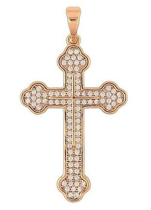 Кулон позолота 18k хрест з цирконієм для ланцюжка 271511 тм xuping