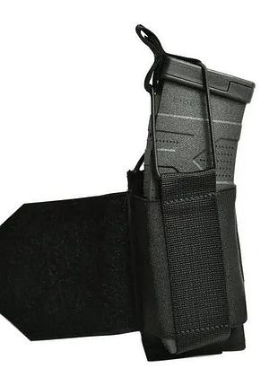 Подсумок для магазинов на velcro боковой, горизонтальный правый или левый черный