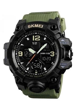 Мужские военный часы skmei 1155b olive