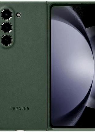Кожаный чехол leather case (aaa) для samsung galaxy z fold5 green