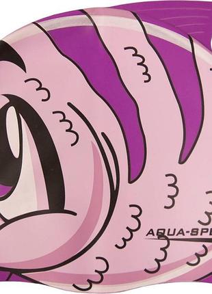 Детская шапочка для плавания аква aqua оригинал speed zoo fish 5528 розовая рыбка дит osfm 115-fish