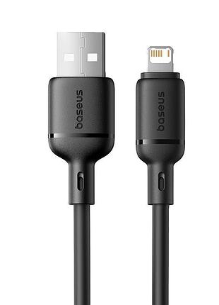 Дата кабель baseus silky series os fast charging usb to lightning 2.4a (2m) (p1037770) cluster black