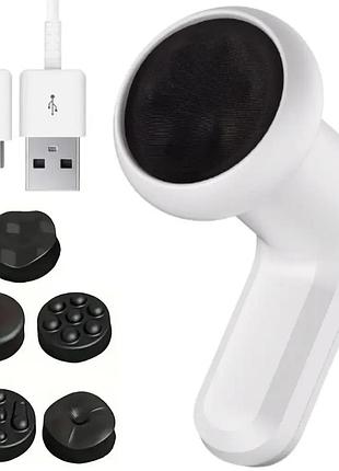 Антицеллюлитный массажер для тела + 5 насадок, usb, yx-720, белый
