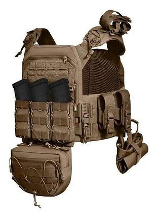 Комплект плитоноска mps м8 pro 25*30 см + 9 подсумков койот