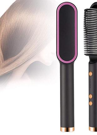 Гребінець випрямляч для волосся з турмаліновим покриттям hair straightener hqt-909b