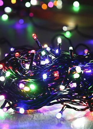 Гірлянда від мережі, 100led, мікс, чорний провід