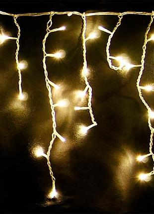 Гирлянда бахрома, от сети, 5м, 120led, теплый белый