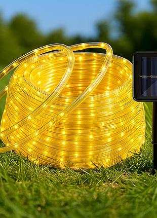 Гирлянда на солнечной батарее, 20м, 200led, теплый белый