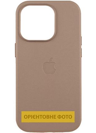 Кожаный чехол leather case (aaa) with magsafe and animation для apple iphone 16 plus (6.7") taupe