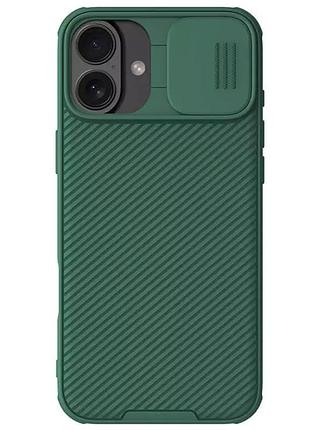 Карбонова накладка nillkin camshield pro для apple iphone 16 (6.1") deep green