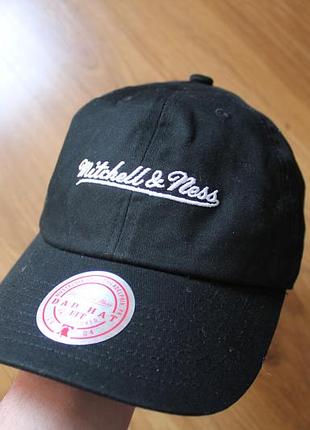 Кепка бейсболка унисекс хлопок mitchell &amp; ness chukker strapback black adjustable