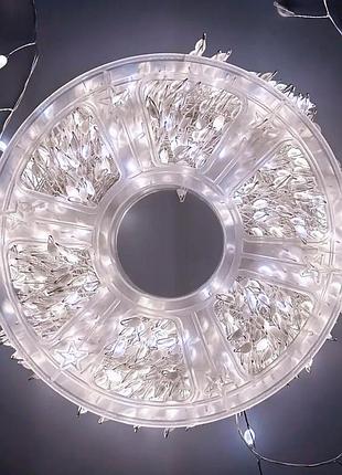 Гірлянда мішура від мережі, 30м, з пультом, 900led, холодний білий