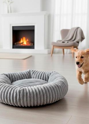 Мягкая лежанка для собак и кошек 35×30 см, pet choice, серый