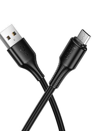 Кабель usb - micro-usb, 1м, 2.4a, hoco x120, черный