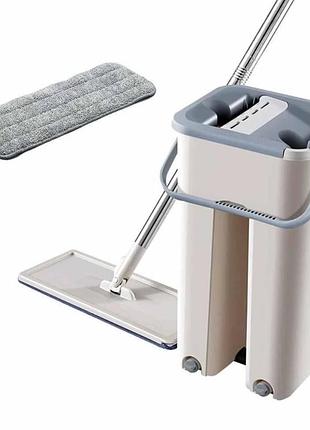 Швабра и ведро большое scratch cleaning mop со складной ручкой и системой отжима