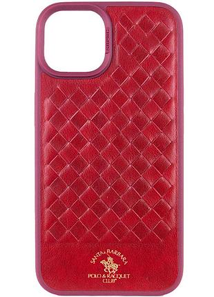 Кожаный чехол polo santa barbara для apple iphone 15 plus (6.7") red