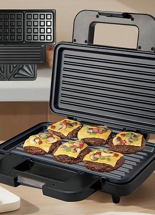 Мультимейкер 3в1 + сменные пластины, 1000вт, sk-bbq-835