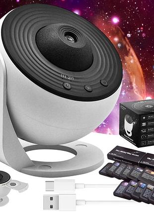 Проектор зоряного неба з обертанням на 360°, 12 картриджів, від usb, galaxy projector