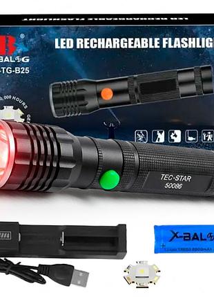 Ручной фонарь аккумуляторный от usb и батареек, bailong tg-b25