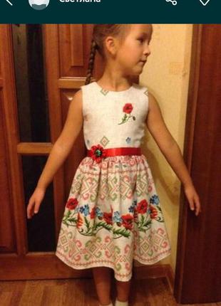 Платье в украинском стиле, платье с маками1 фото