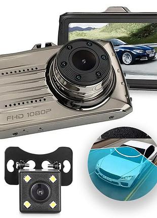 Автомобильный регистратор с ночным режимом и двумя камерами (1080p) dvr v13