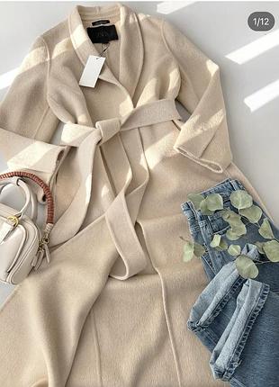 Пальто шерсть світле zara