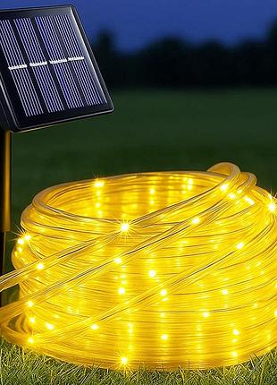 Гирлянда на солнечной батарее, 10м, 100led, теплый белый