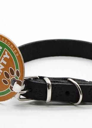 Нашийник franty style paw шкіра, 14мм х 23-28см чорний