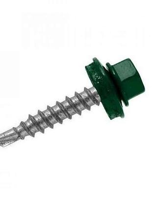 Саморез крышный 4.8 х 35 зеленый 250шт/уп. со сверлом эконом кдс sds (6005) тм fasteners home