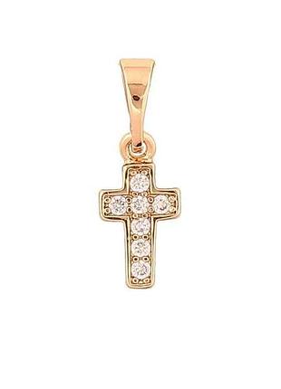 Кулон позолота 18k «крест с кристаллами» 283624 тм xuping
