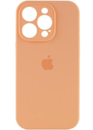 Чехол silicone case full camera protective (aa) для apple iphone 14 pro (6.1") оранжевый / cantaloupe