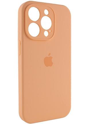 Чехол silicone case full camera protective (aa) для apple iphone 14 pro (6.1") оранжевый / cantaloupe 2