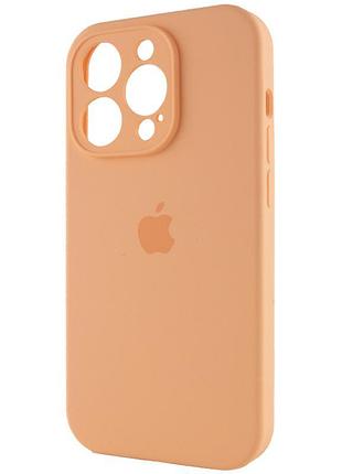 Чехол silicone case full camera protective (aa) для apple iphone 14 pro (6.1") оранжевый / cantaloupe 3