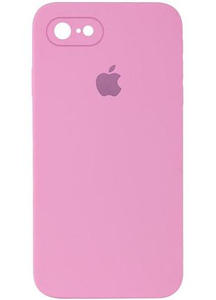 Чохол silicone case square full camera protective (aa) для apple iphone 7/8/se (2020) (4.7") рожевий / light pink