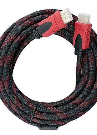 Кабель hdmi-hdmi v1.4 тканевый 5м тм gerlax