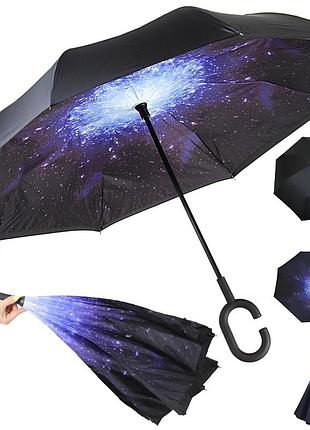 Складной зонт на оборот звёздное небо, 8 спиц, lesko up-brella