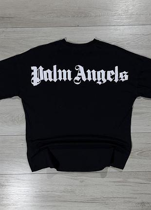 Чорна оверсайз футболка палм анжелс palm angels classic, розмір l