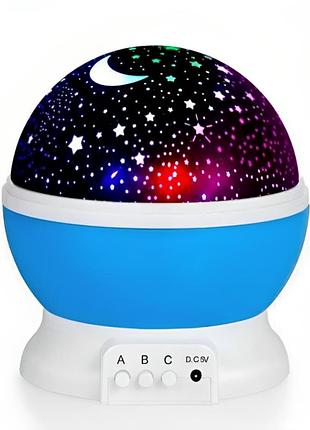 Нічник проектор зоряного неба 10х10см, star master з usb, синій