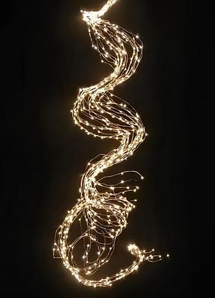 Гирлянда конский хвост от сети, 1,5 м, 10 нитей, 300 led, теплый белый