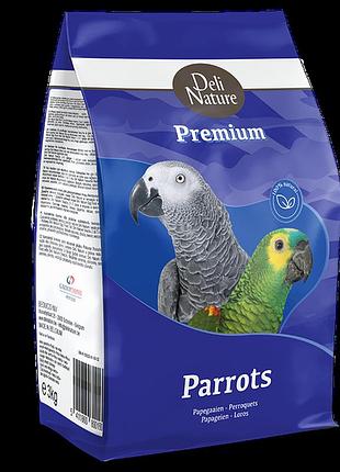 Корм deli nature premium parrots с фруктами для средних и больших попугаев, 3 кг
