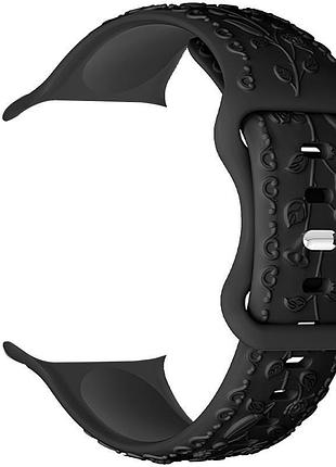Ремешок hoco wa30 flexible series 3d solid color silicone strap для apple watch 42(ser.1-3)/44/45/49 black