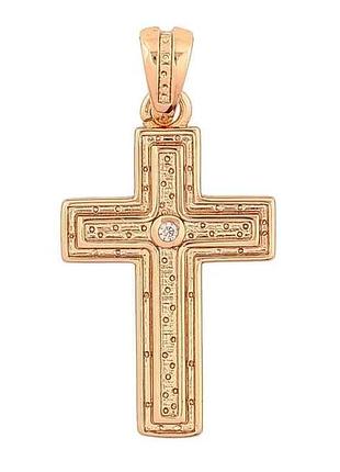 Кулон позолота 18k «крест с кристаллом» 283622 тм xuping